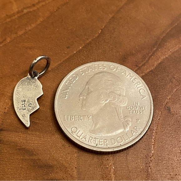 James Avery Best Friend Heart Half Charm, Sterling Silver 💕 - Picture 2 of 2